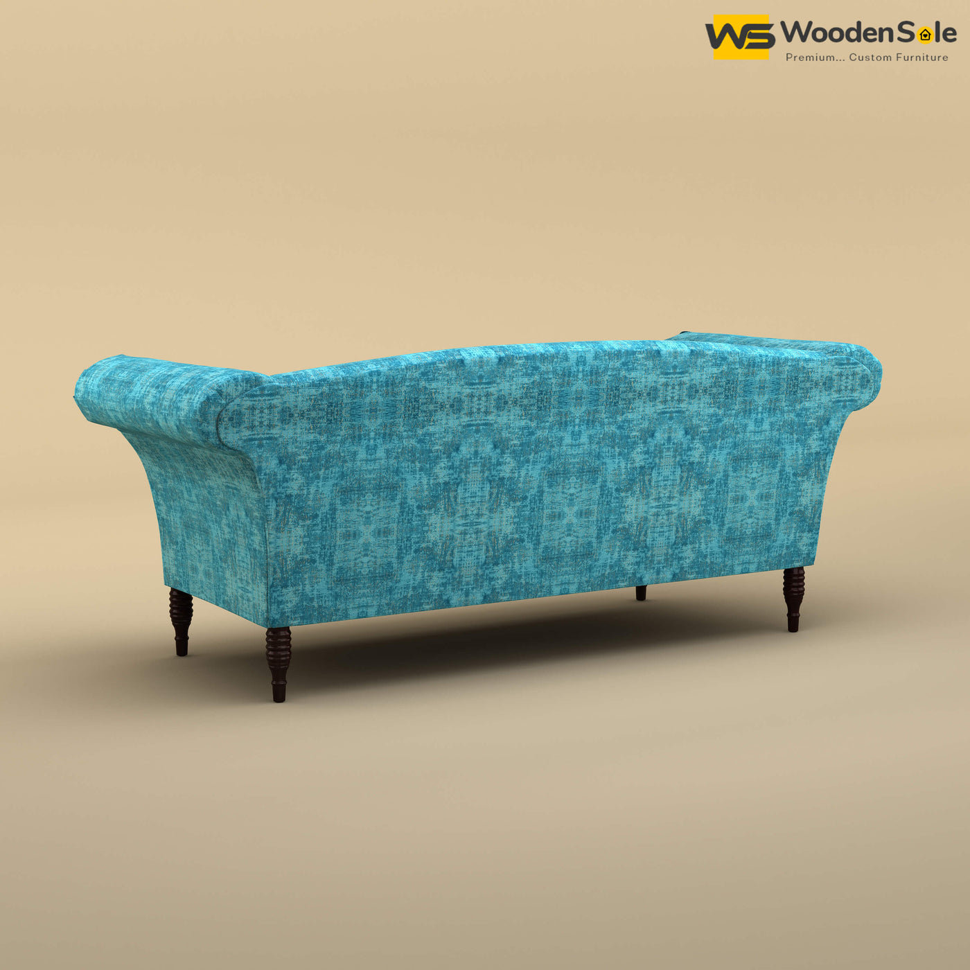 Leo Chaise Lounge (Cotton, Teal Blue)