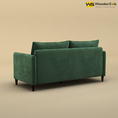 Citron 3 Seater Fabric Sofa (Velvet, Forest Green)