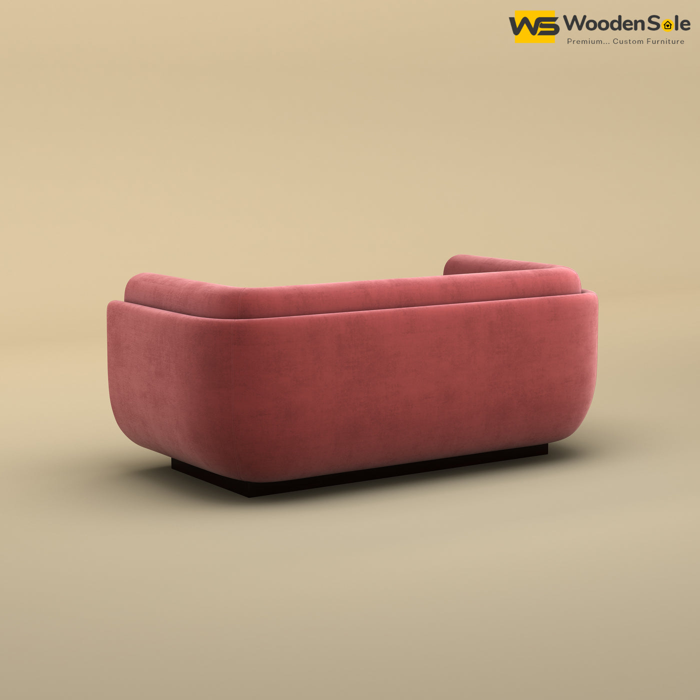 Vedant Two Seater Sofa (Velvet, Pink)