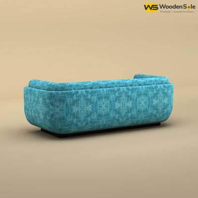 Vedant Three Seater Sofa (Cotton, Teal Blue)