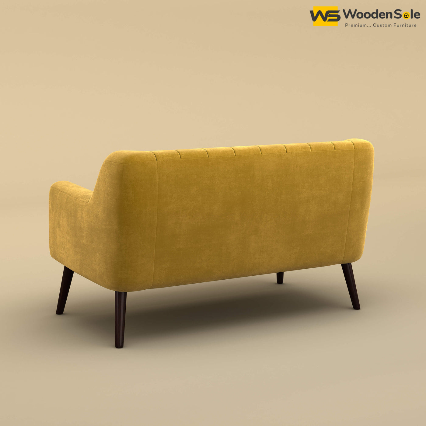 Viraj Loveseat Sofa (Velvet, Mustard Yellow)