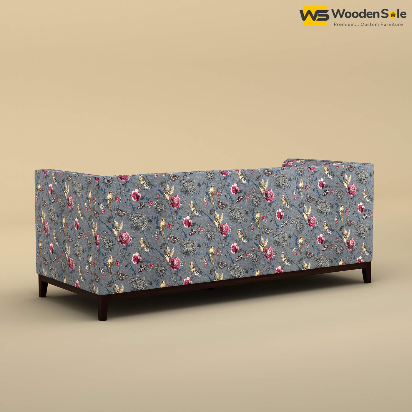 Loren Three Seater Fabric Sofa (Cotton, Floral Printed)