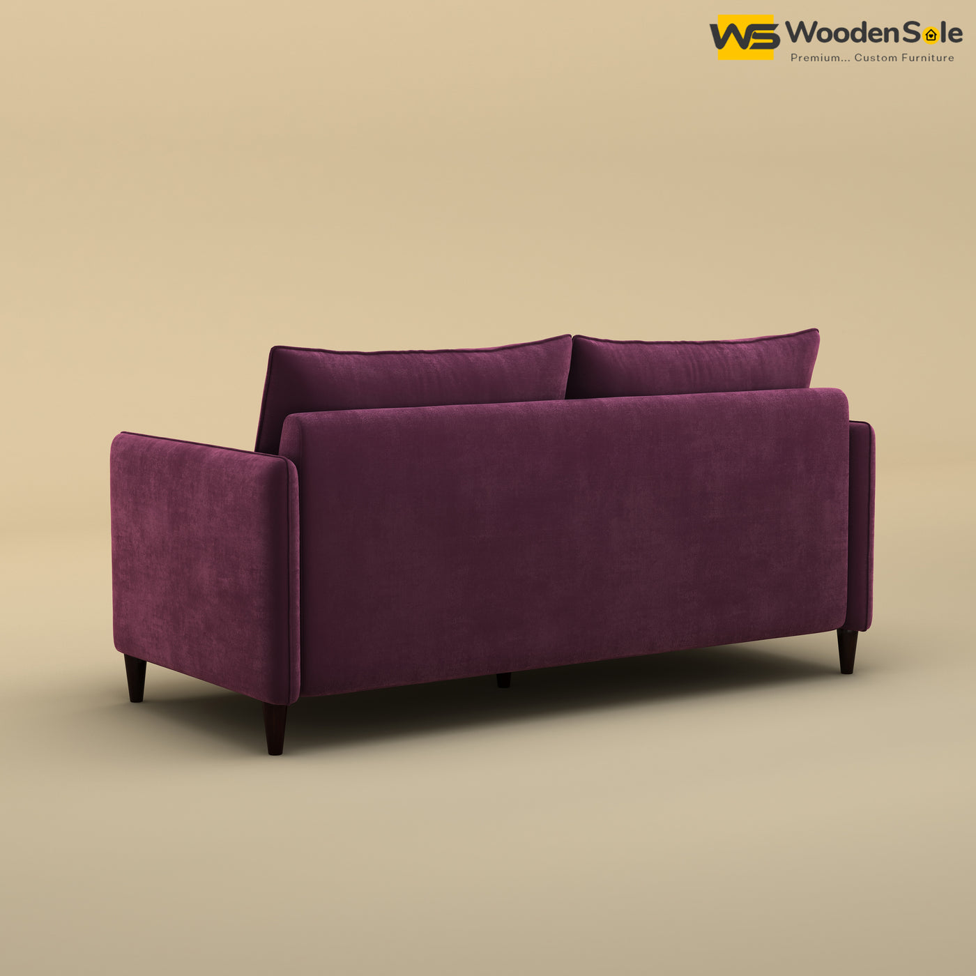 Citron 3 Seater Fabric Sofa (Velvet, Dark Purple)