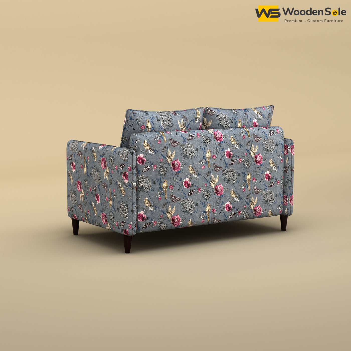 Citron 2 Seater Fabric Sofa (Cotton, Floral Printed)