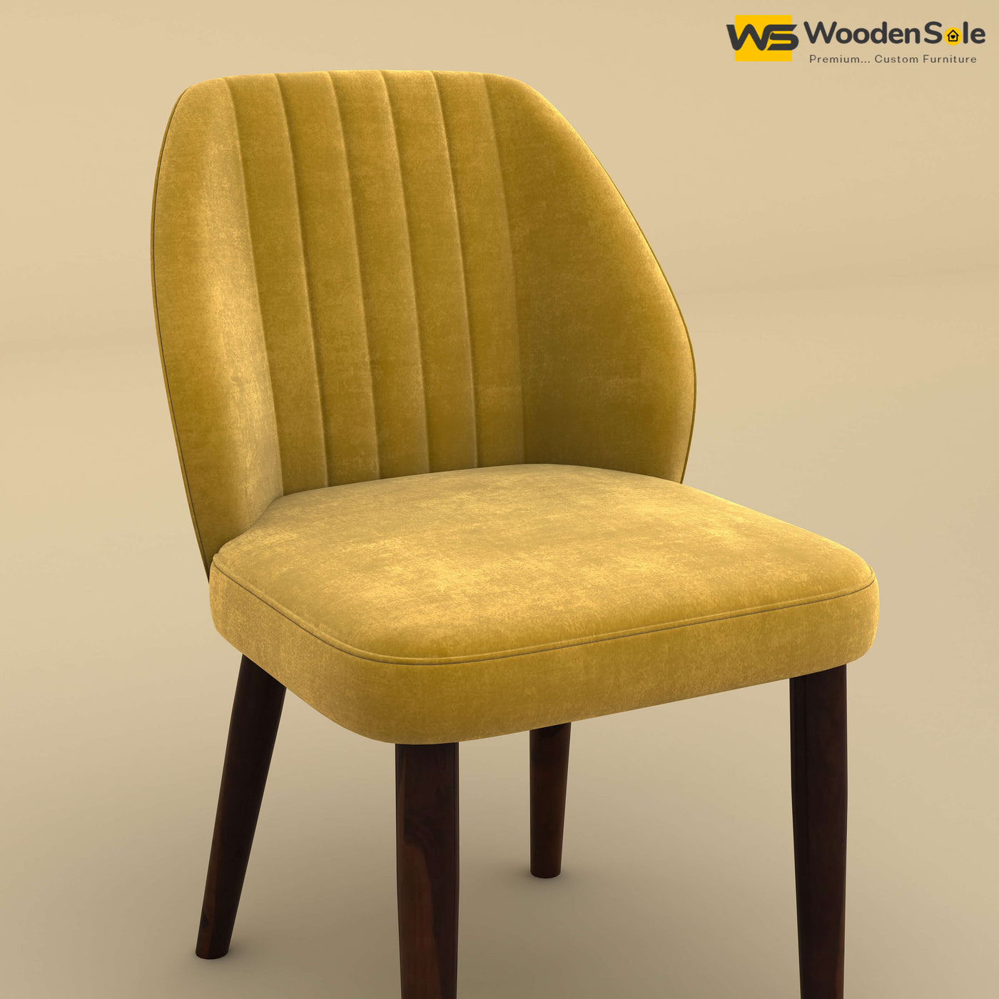 Norway Dining Chair (Velvet, Mustard Yellow)