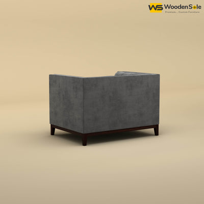 Loren One Seater Fabric Sofa (Velvet, Charcoal Gray)