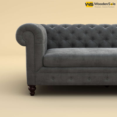 Maharaja L Shaped Sofa (Velvet, Charcoal Gray)