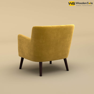 Figo Tufted Lounge Chair (Velvet, Mustard Yellow)