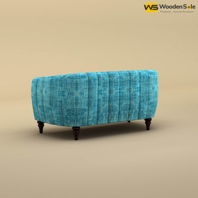 Amaya Two Seater Fabric Sofa (Cotton, Teal Blue)