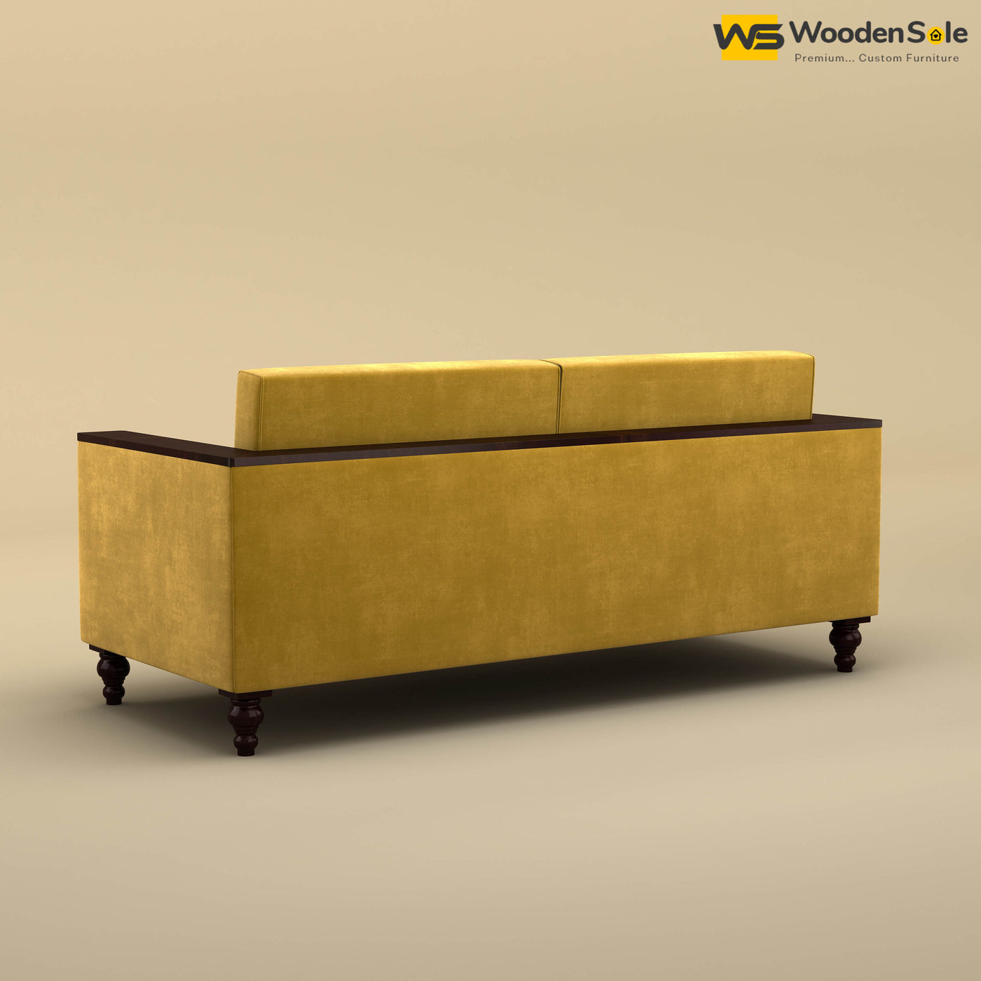 Tivoli 3 Seater Fabric Sofa (Velvet, Mustard Yellow)