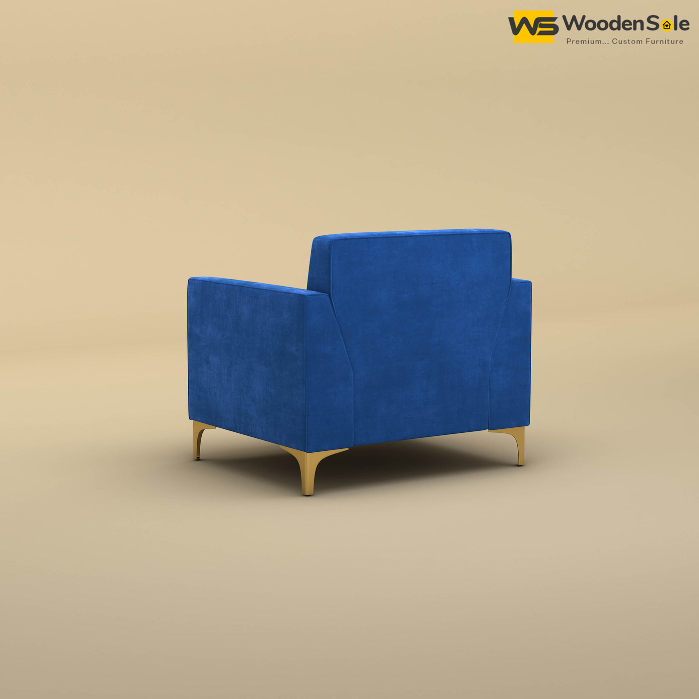 Nayobi 1 Seater Sofa (Velvet, Royal Blue)