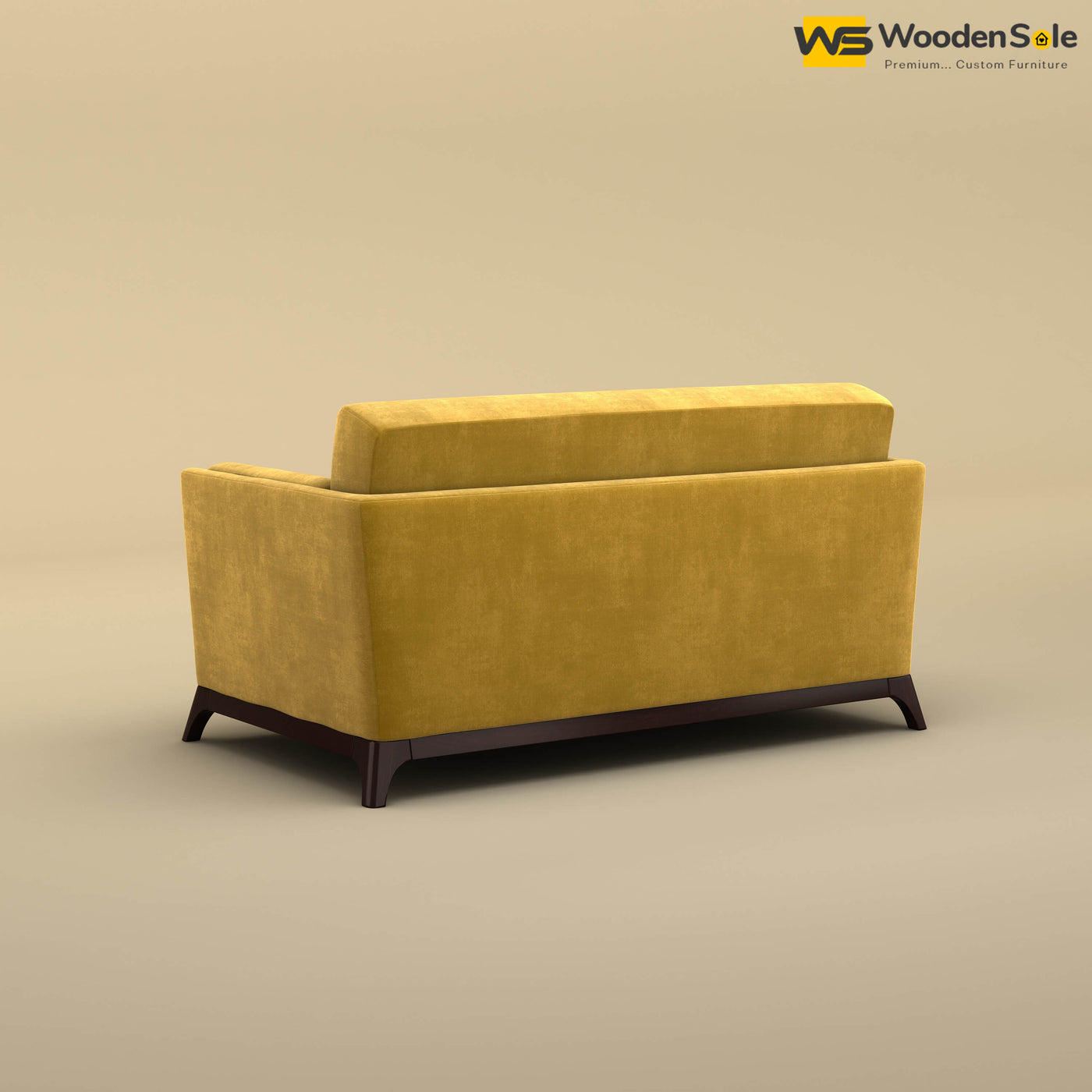 Bruno 2 Seater Sofa (Velvet, Mustard Yellow)