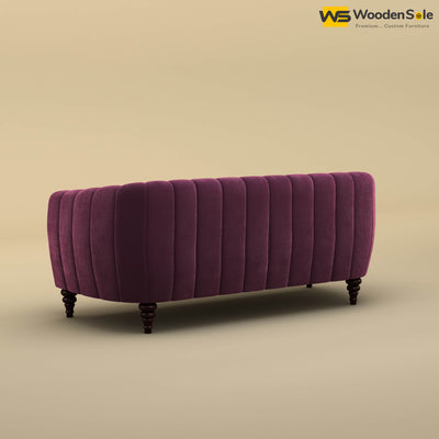 Amaya Three Seater Fabric Sofa (Velvet, Dark Purple)