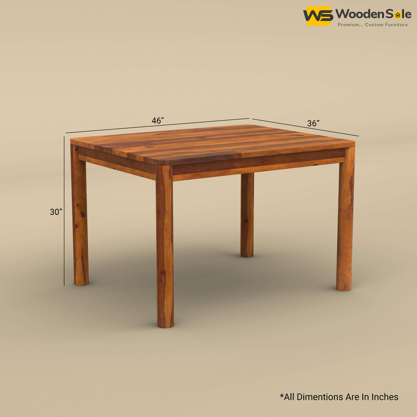 Madrid 4 Seat Dining Table Set (Honey Finish)