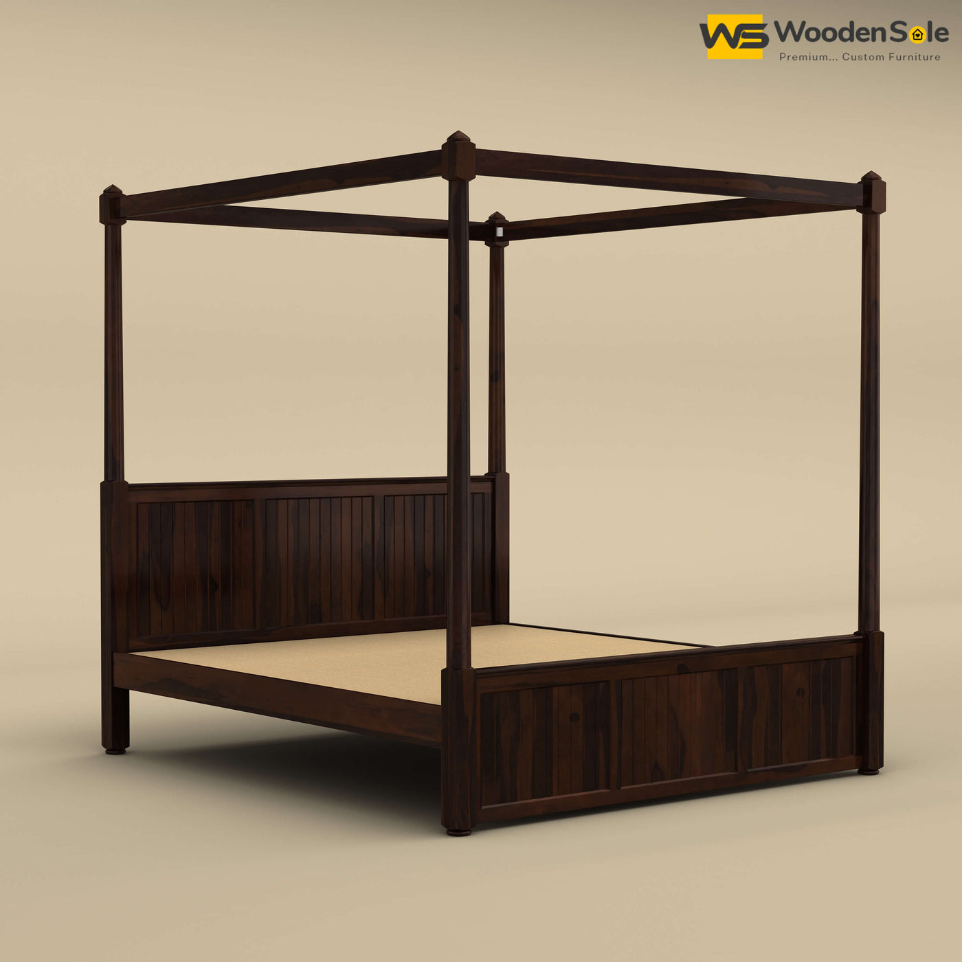 Angelo Poster Bed (King Size, Walnut Finish)