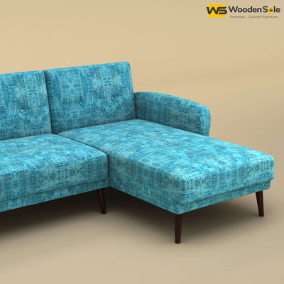 Daisy L Shape Sofa (Cotton, Teal Blue)