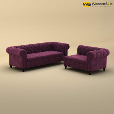 Maharaja Corner Sofa (Velvet, Dark Purple)