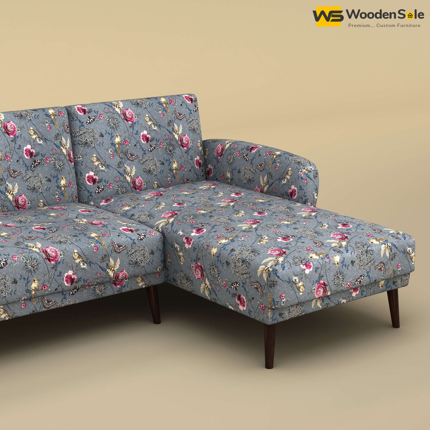 Daisy L Shape Sofa (Cotton, Floral Printed)