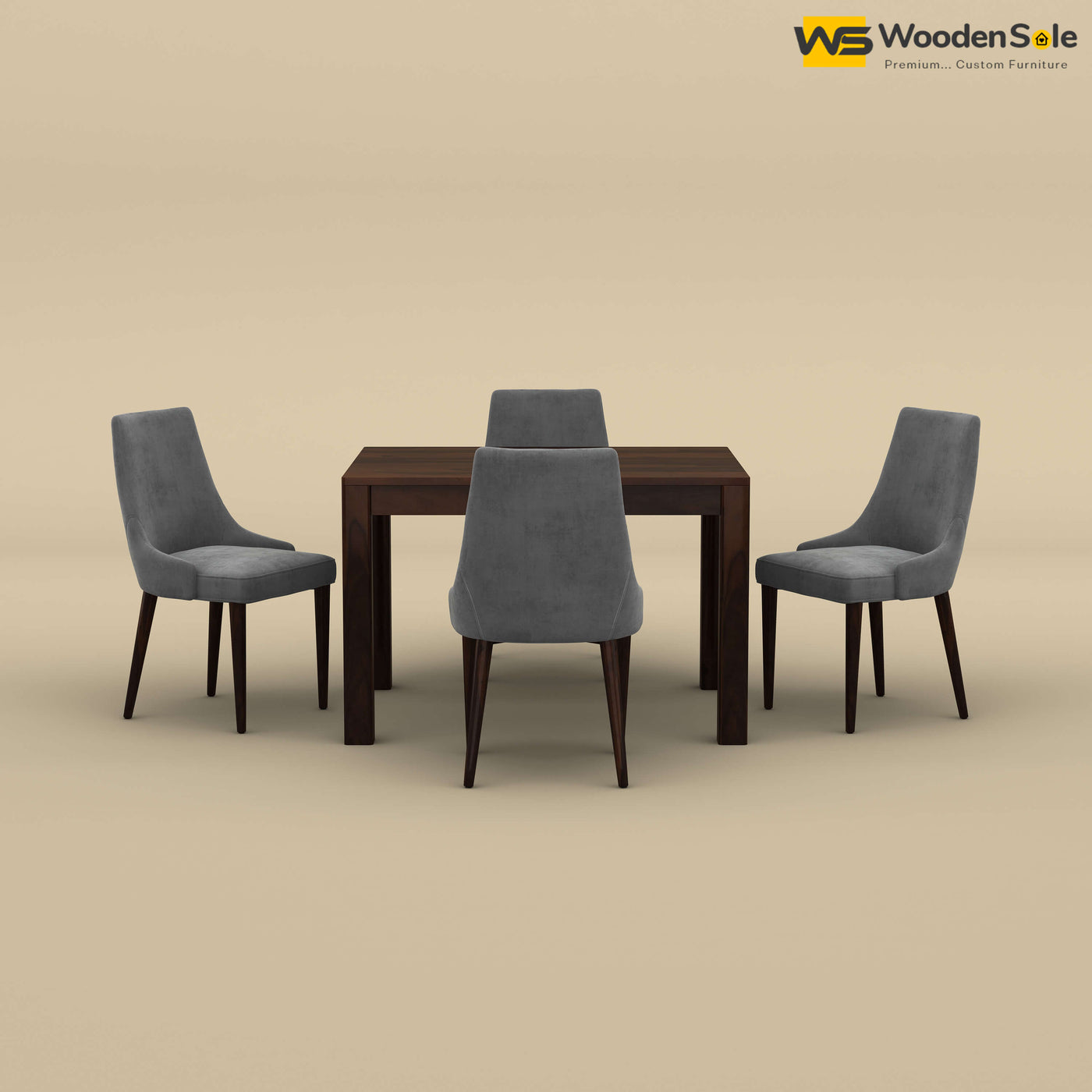 Ashley 4 Seater Dining Table Set (Walnut Finish)