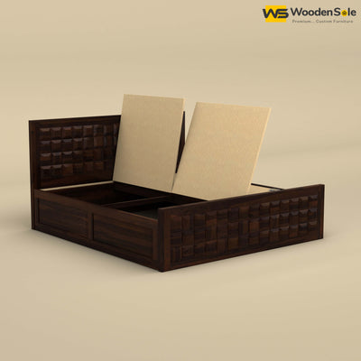 Diamond Box Storage Bed (Walnut Finish)