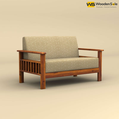 Edwin 2 Seater Wooden Sofa (Honey Finish)