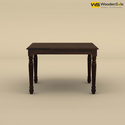 Engrave Dining Table Set 4 Seater (Walnut Finish)