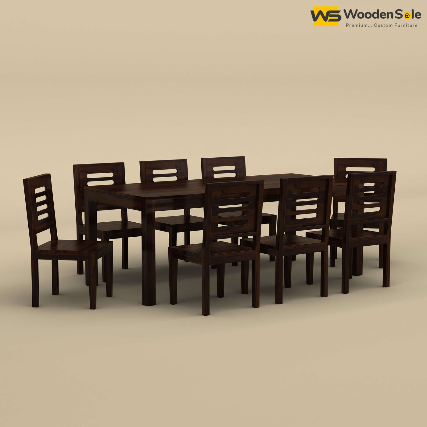 Sheesham Wood 8 Seater Dining Table Set (Walnut Finish)