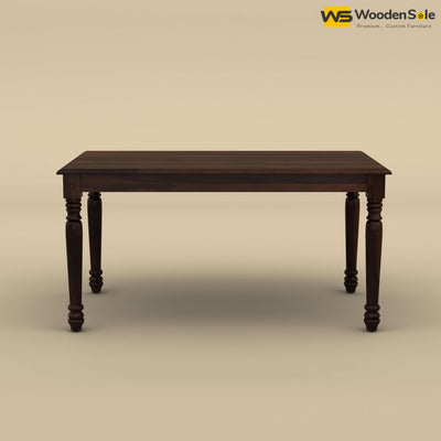 Engrave Dining Table Set 6 Seater (Walnut Finish)