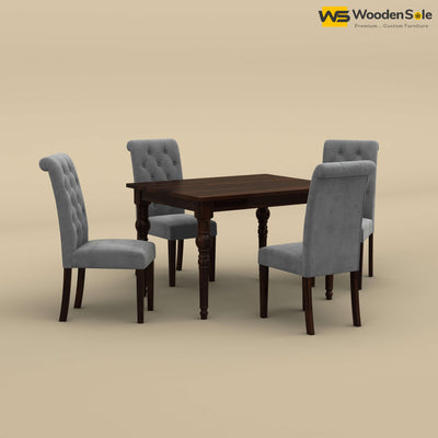 Elliot Dining Table 4 Seater Set (Walnut Finish)