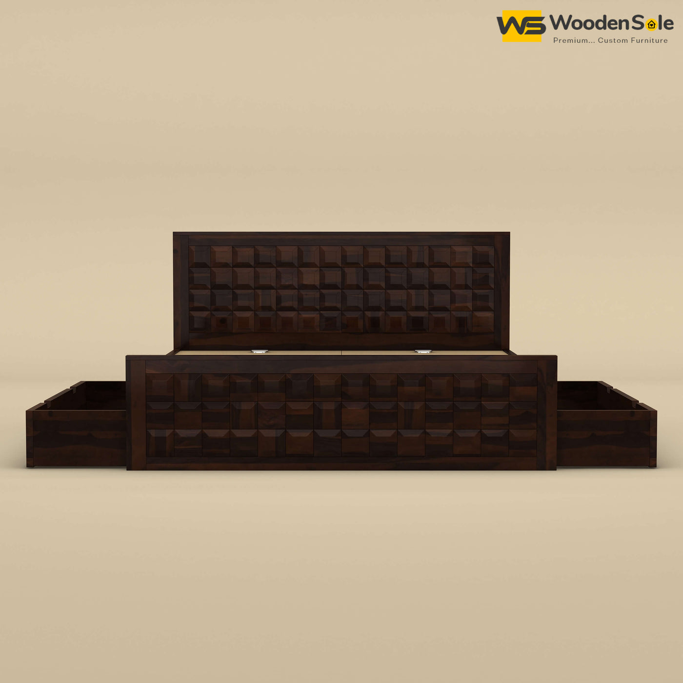 Diamond Drawer Storage Bed (Walnut Finish)