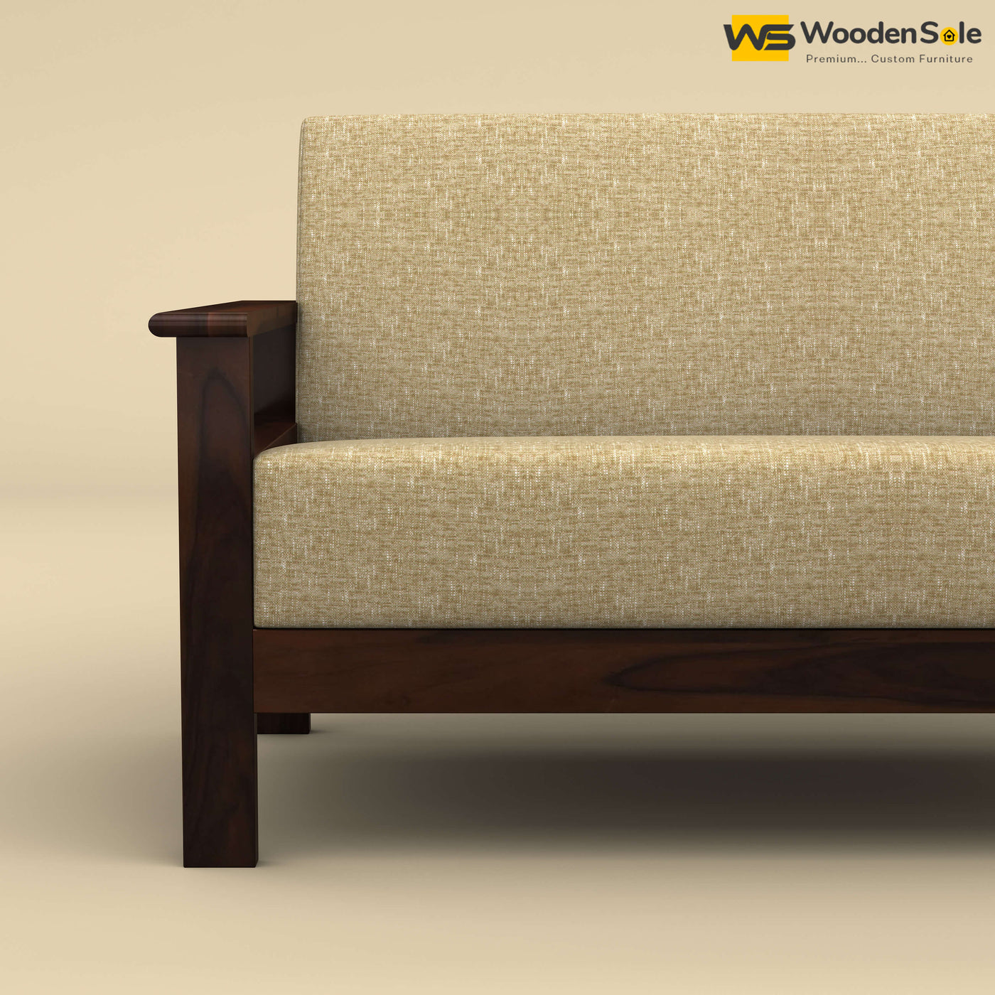 Edwin 2 Seater Wooden Sofa (Walnut Finish)