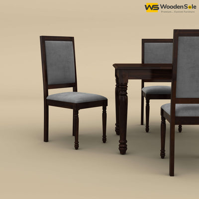 Engrave Dining Table Set 4 Seater (Walnut Finish)