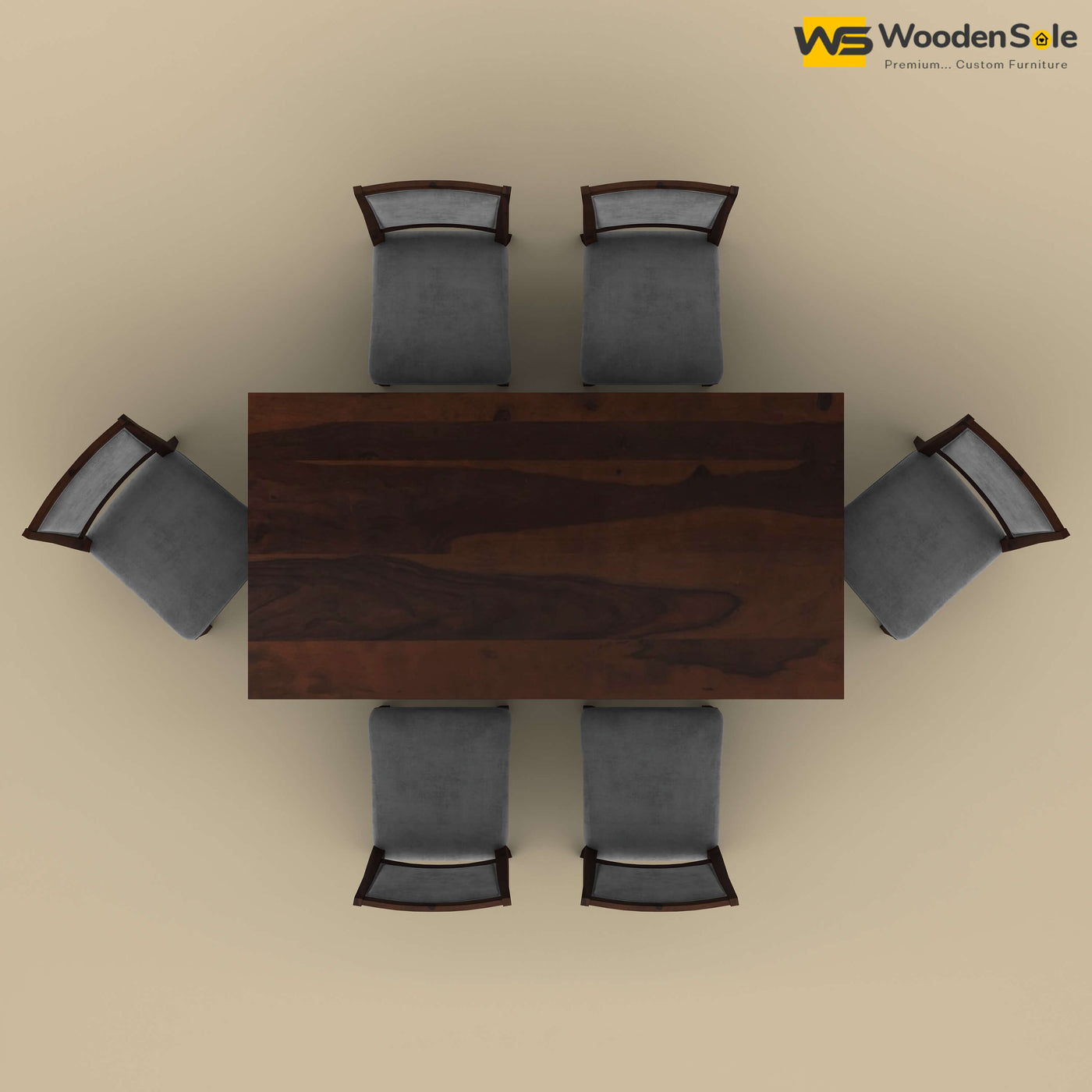 Criss Cross Dining Table Set 6 Seater (Walnut Finish)