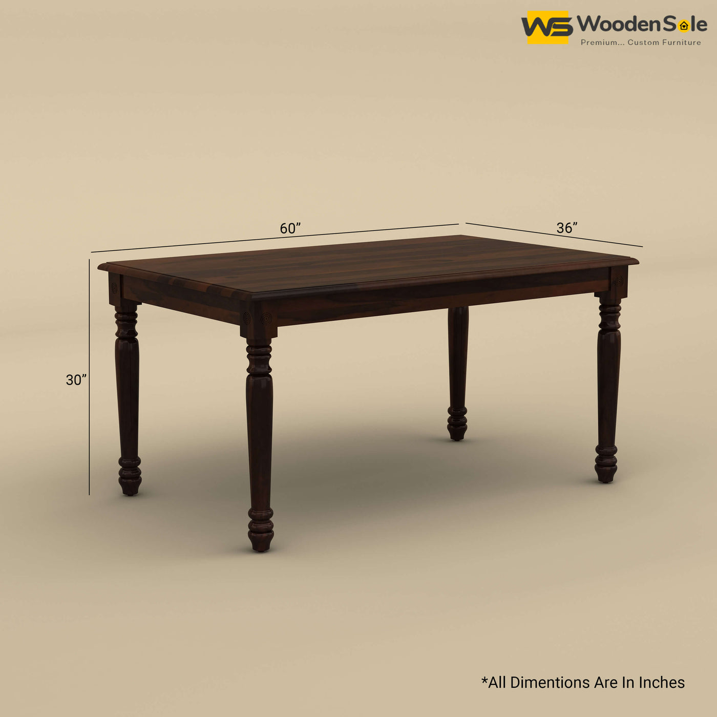 Engrave Dining Table Set 6 Seater (Walnut Finish)