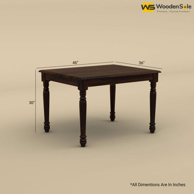 Engrave Dining Table Set 4 Seater (Walnut Finish)