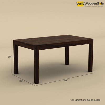 Sheesham Wood 6 Seater Dining Table Set (Walnut Finish)