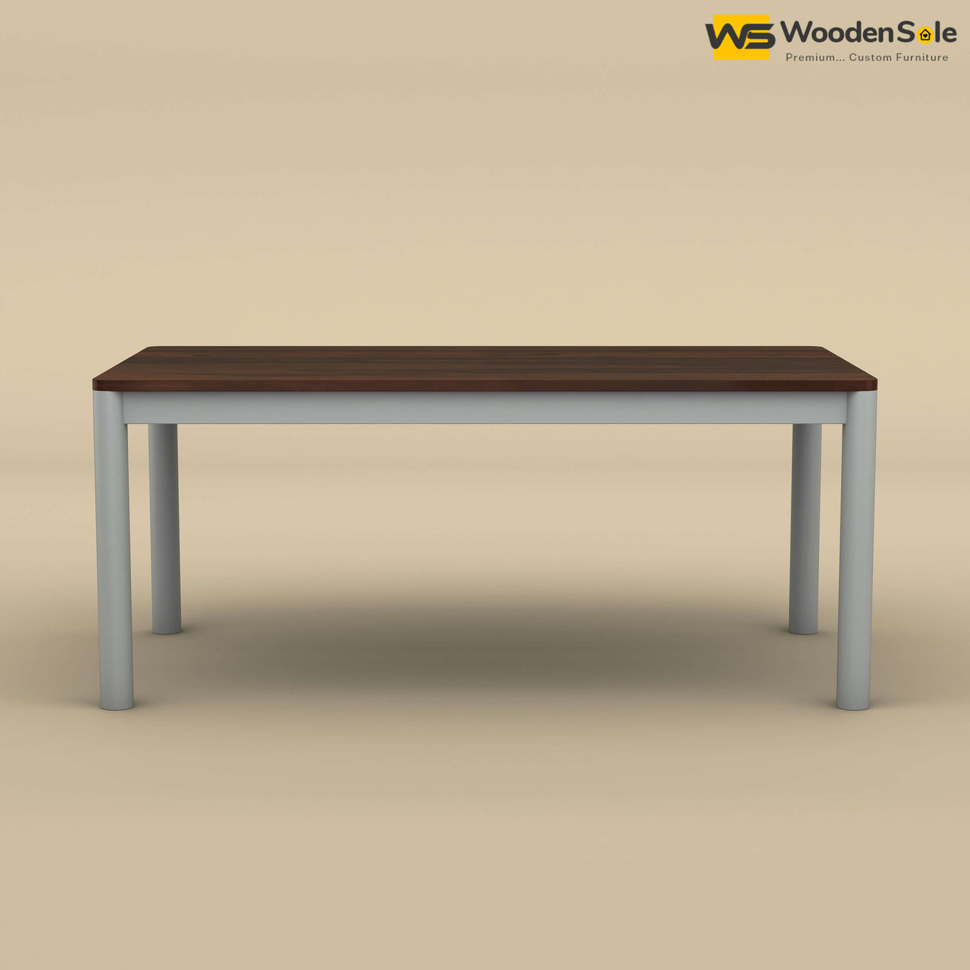 Madrid 6 Seat Dining Table Set (Walnut & Gray Finish)