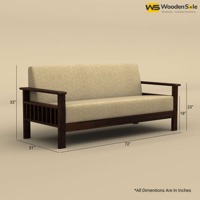 Edwin 3 Seater Wooden Sofa (Walnut Finish)