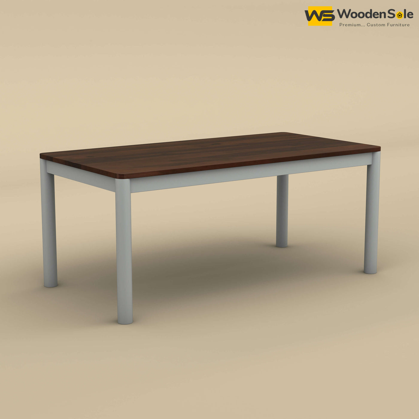 Madrid 6 Seat Dining Table Set (Walnut & Gray Finish)