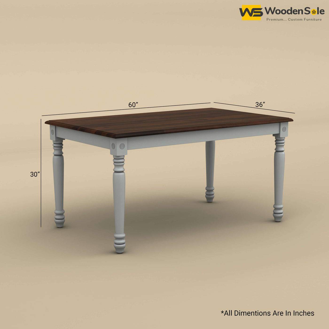 Engrave 6 Seater Dining Table (Walnut & Gray Finish)