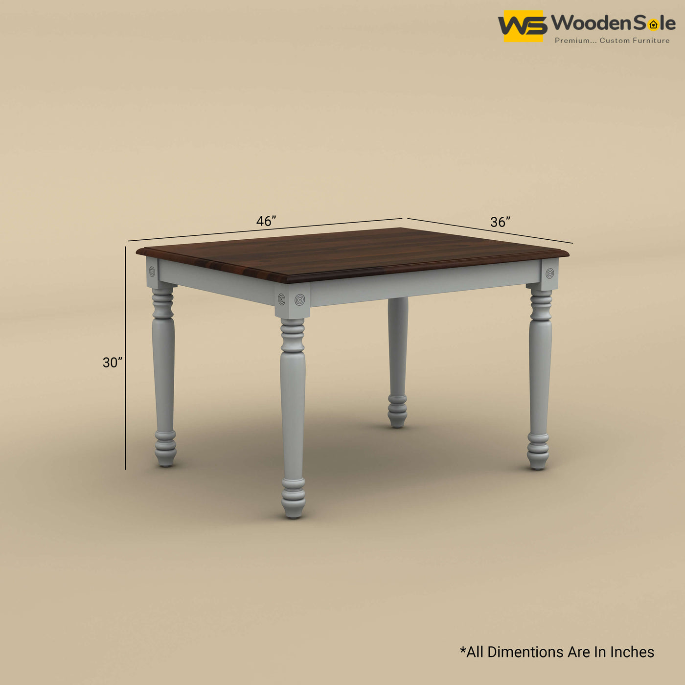 Engrave 4 Seater Dining Table (Walnut & Gray Finish)