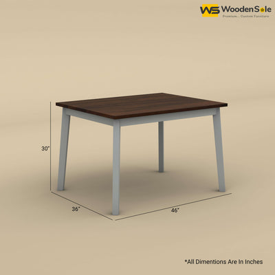 Kia 4 Seater Dining Table (Walnut & Gray Finish)