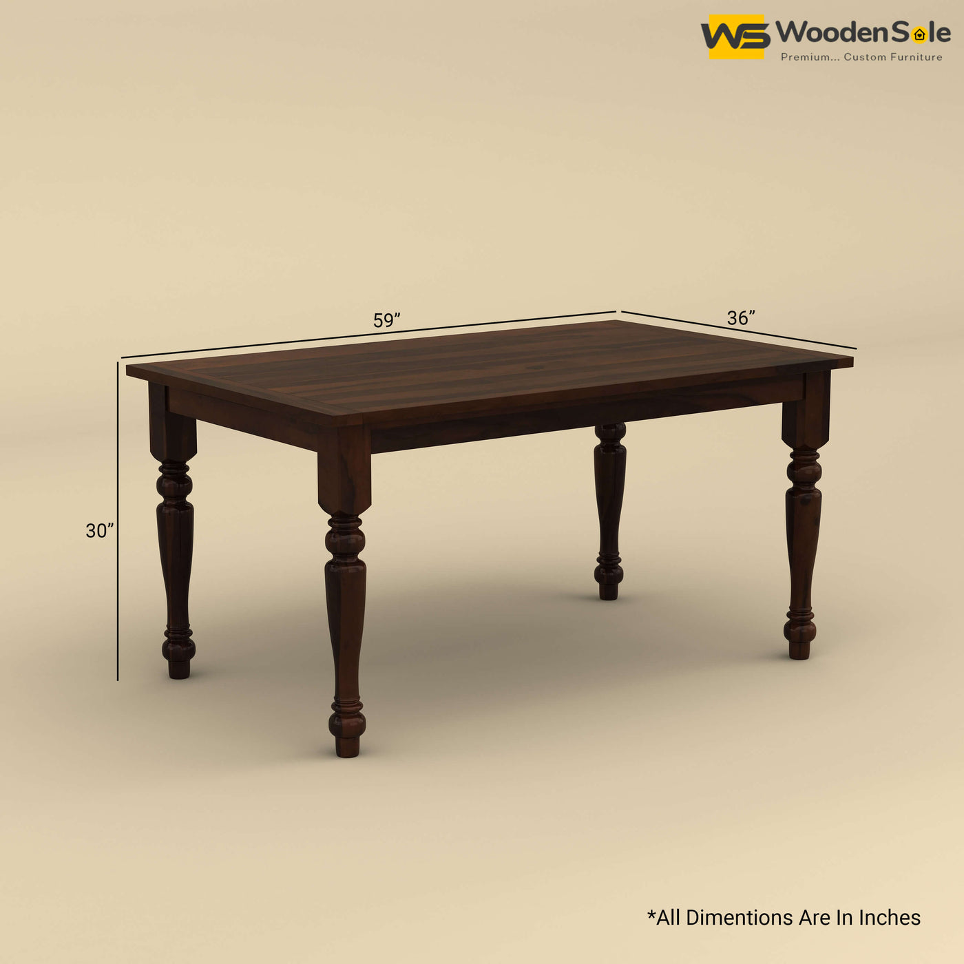 Martha 6 Seater Dining Table (Walnut Finish)