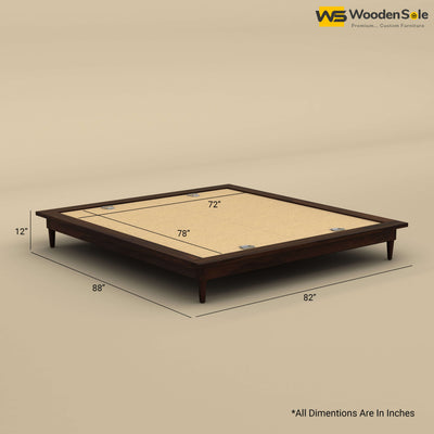 Floora Platform Bed (King Size, Walnut Finish)