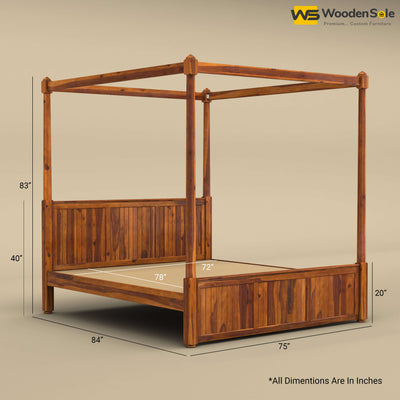 Angelo Poster Bed (King Size, Honey Finish)