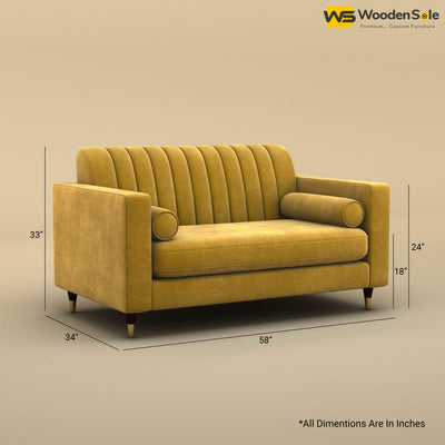 Sashwat Loveseat (Velvet, Mustard Yellow)