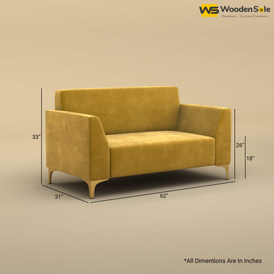 Nayobi 2 Seater Sofa (Velvet, Mustard Yellow)