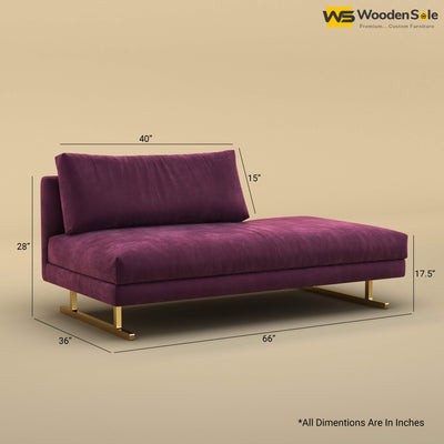 Elve Chaise Lounge (Velvet, Dark Purple)