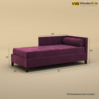 Daina Chaise Lounge (Velvet, Dark Purple)