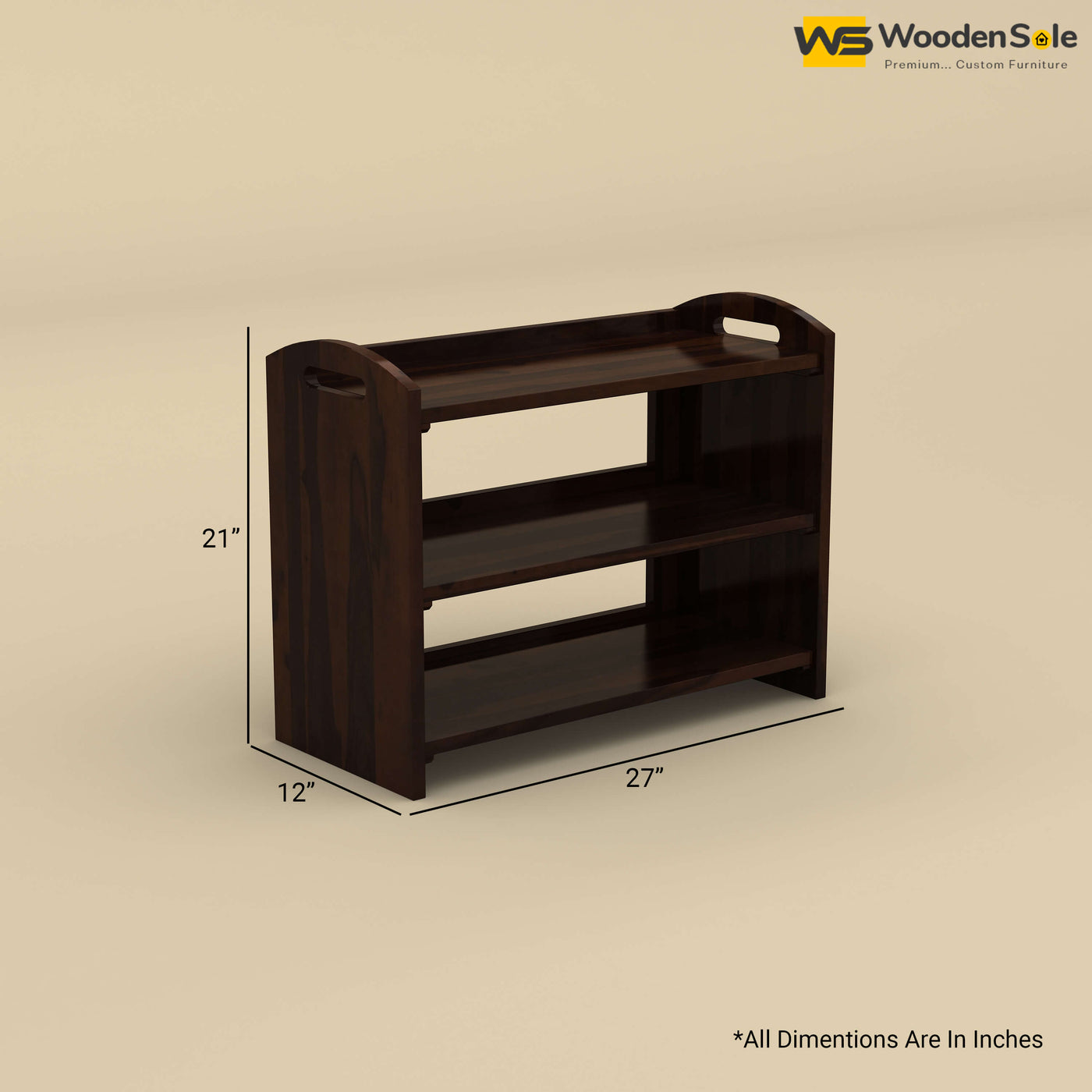 Strip Shoe Rack (Walnut Finish)